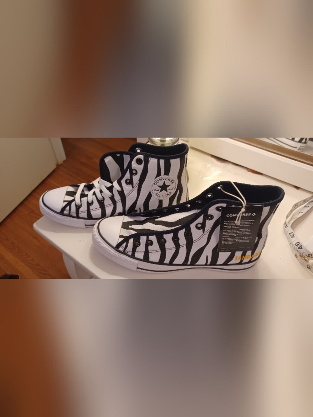 NWT Converse Chuck Taylor All Star Zebra Print High Top Sneakers W9.5 M7.5